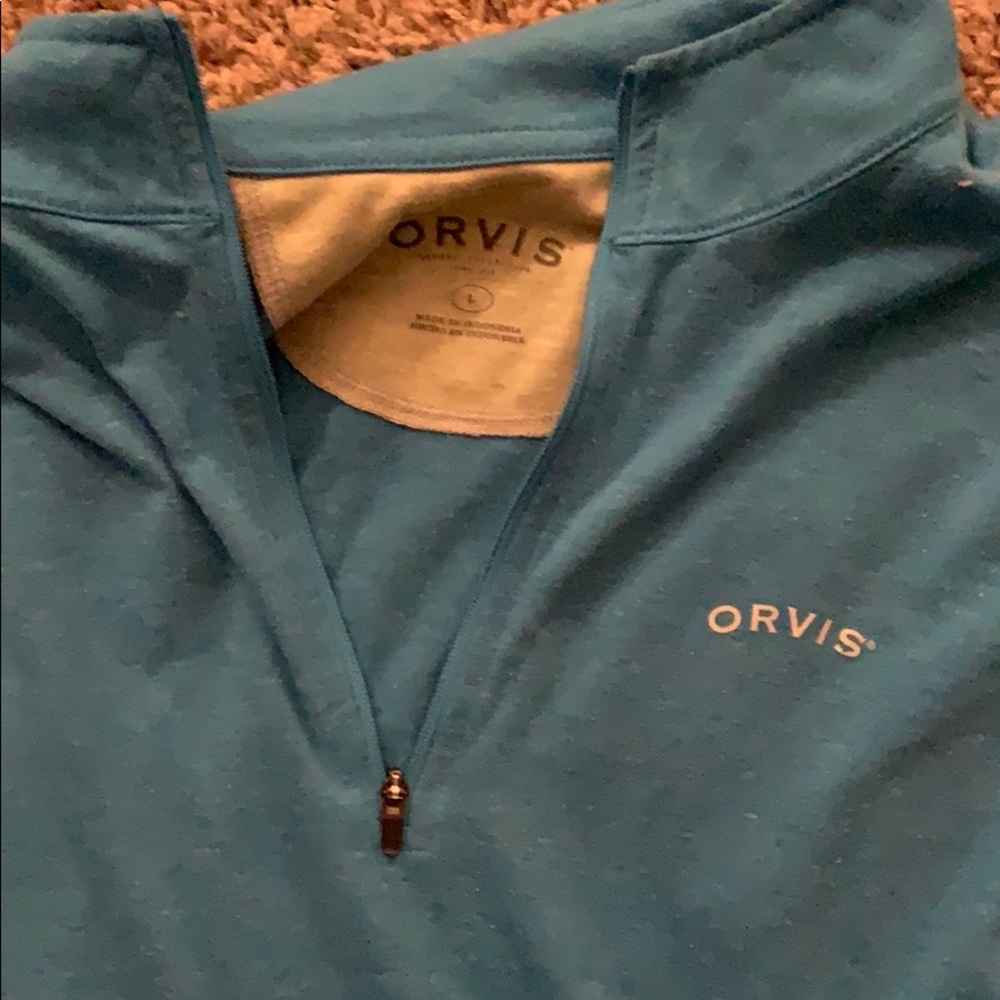 Orvis blue light weight pullover
